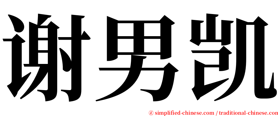 谢男凯 serif font