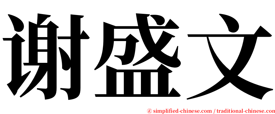 谢盛文 serif font