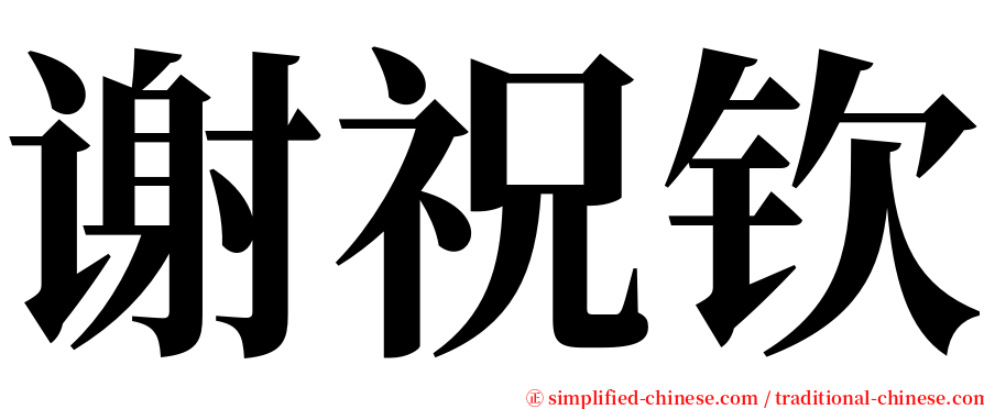 谢祝钦 serif font