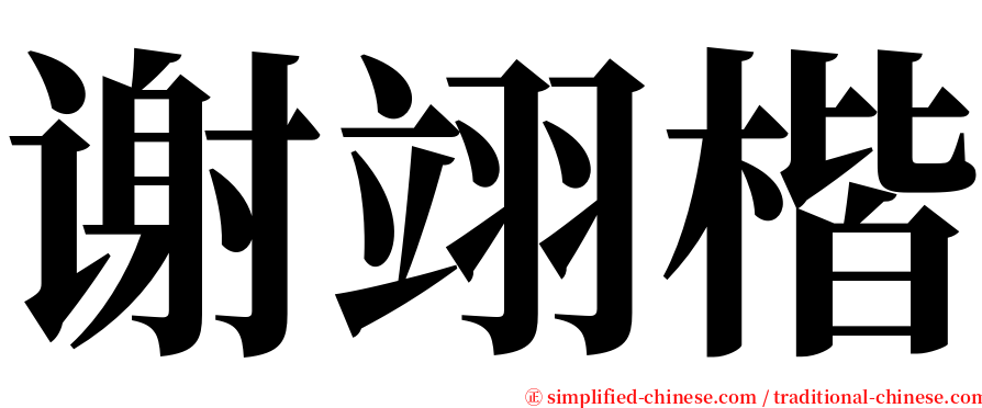 谢翊楷 serif font