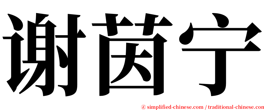 谢茵宁 serif font