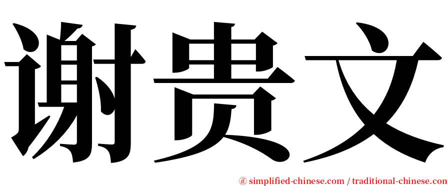 谢贵文 serif font