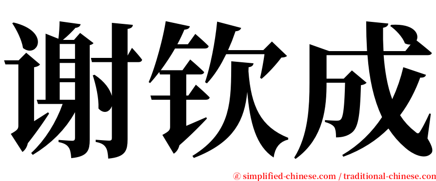 谢钦成 serif font