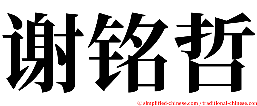 谢铭哲 serif font