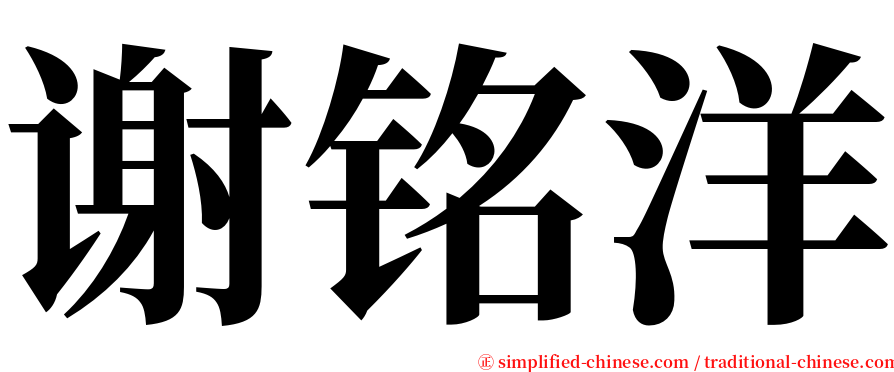 谢铭洋 serif font