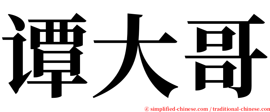 谭大哥 serif font