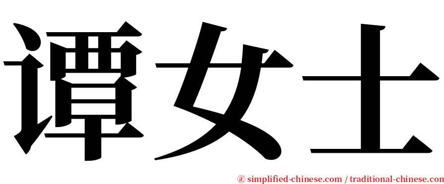 谭女士 serif font