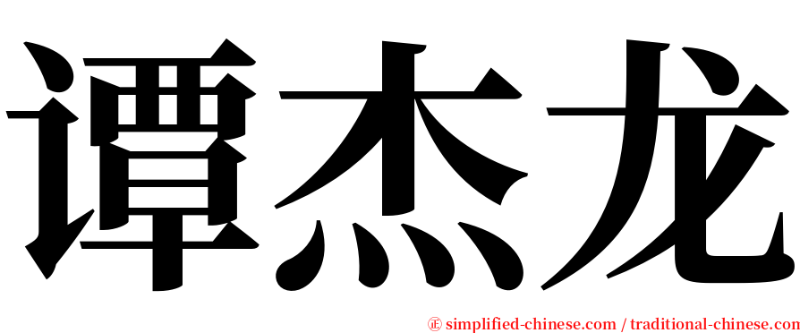 谭杰龙 serif font