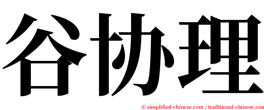 谷协理 serif font