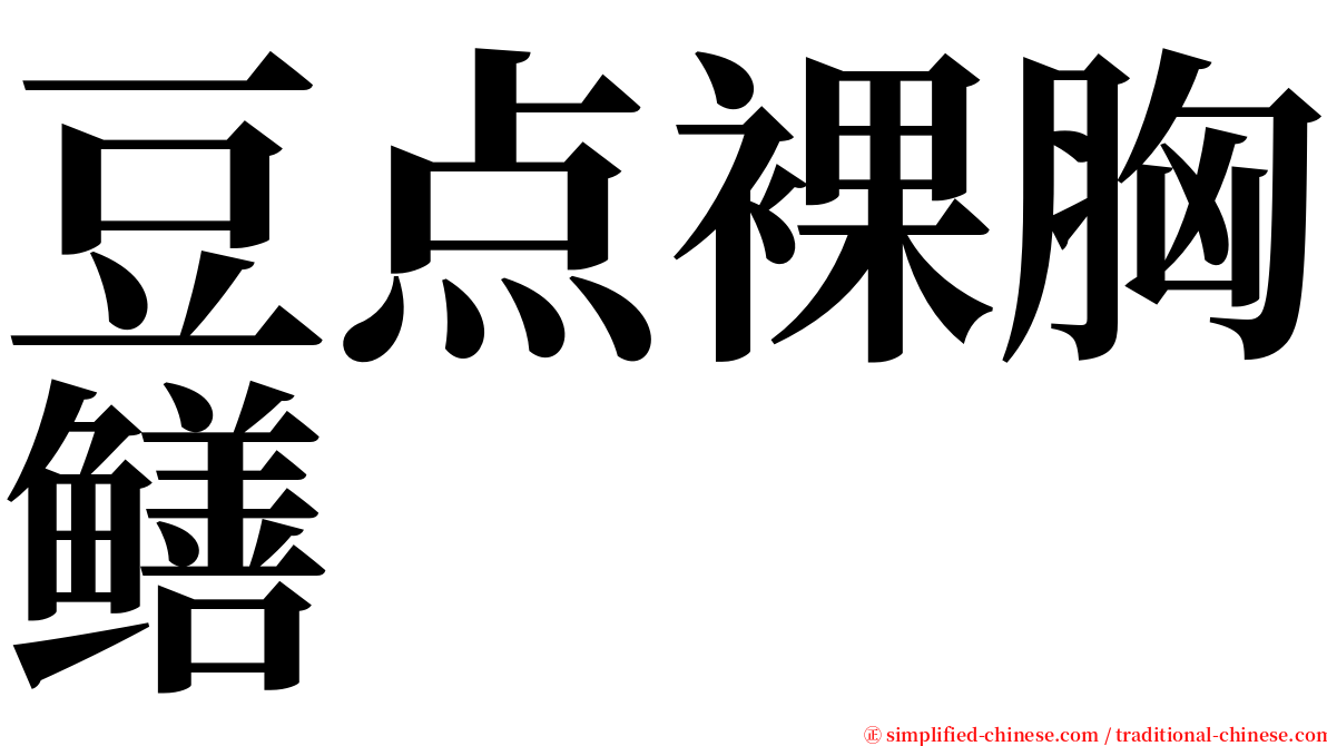 豆点裸胸鳝 serif font