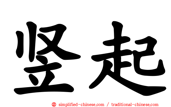 竖起