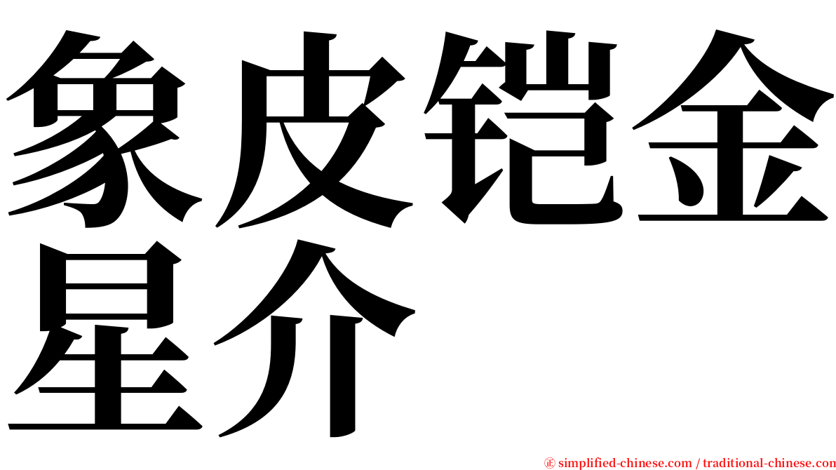 象皮铠金星介 serif font
