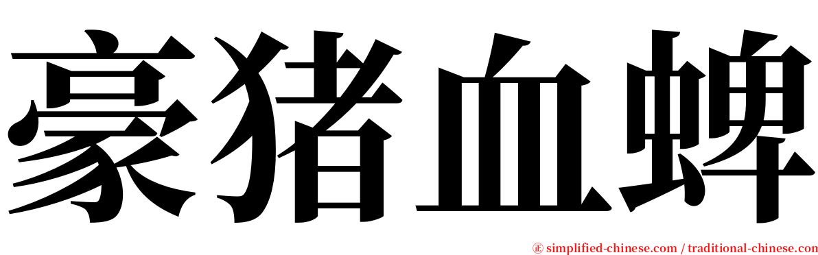 豪猪血蜱 serif font