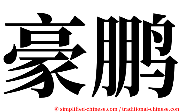 豪鹏 serif font