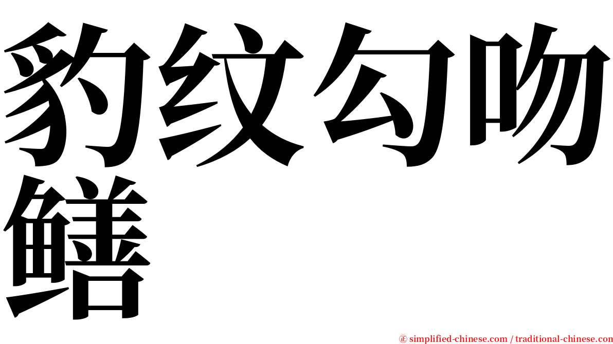 豹纹勾吻鳝 serif font