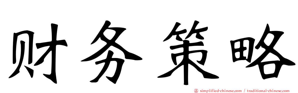 财务策略