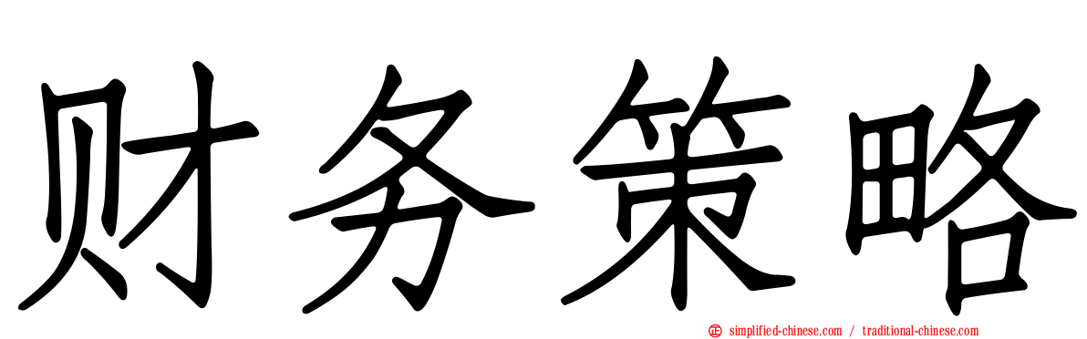 财务策略