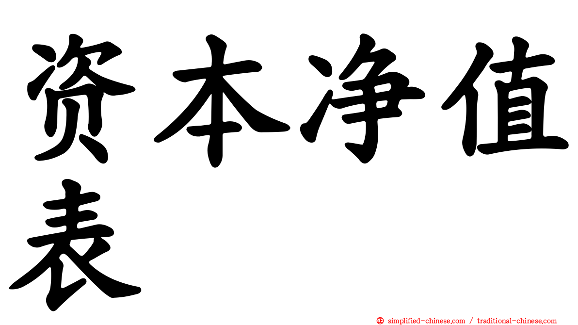 资本净值表