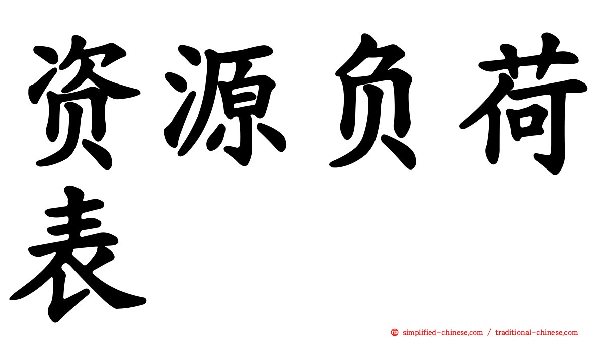 资源负荷表