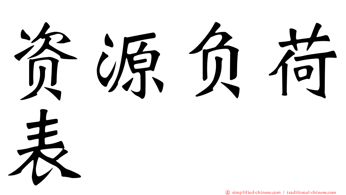 资源负荷表