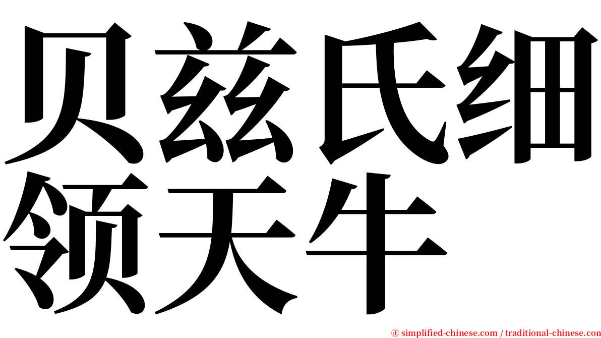 贝兹氏细领天牛 serif font