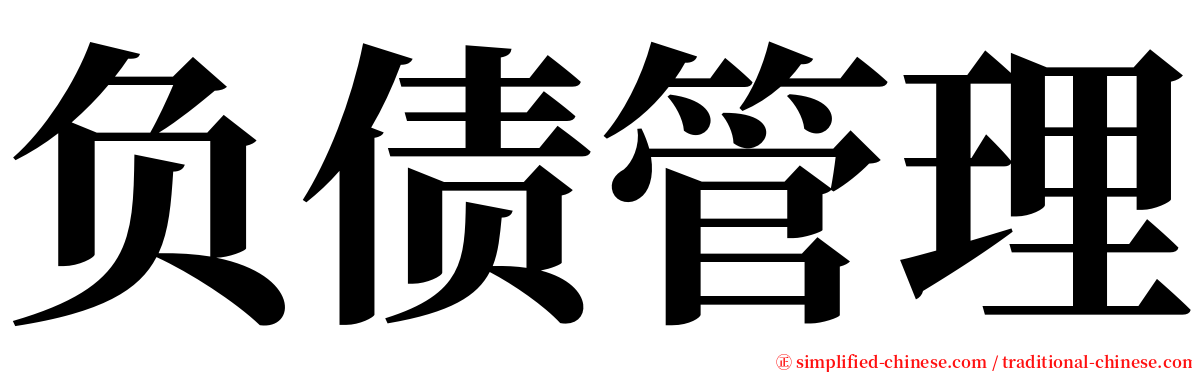 负债管理 serif font