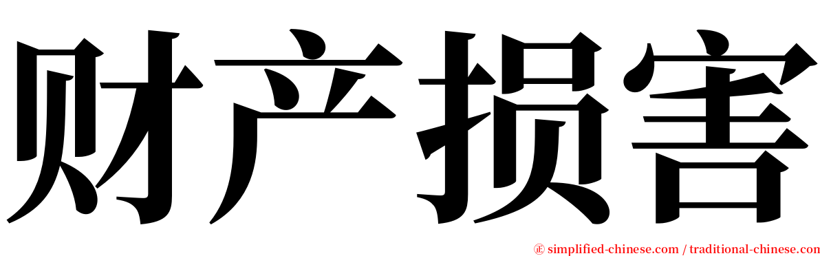 财产损害 serif font