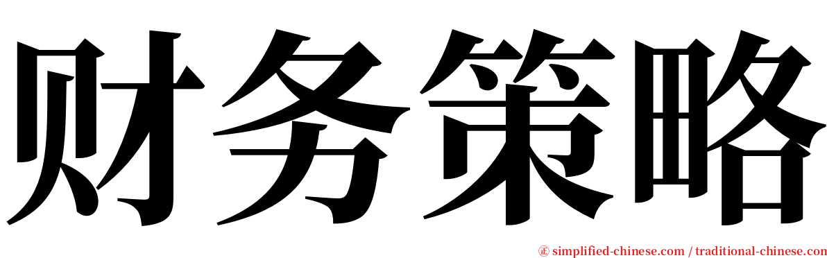 财务策略 serif font