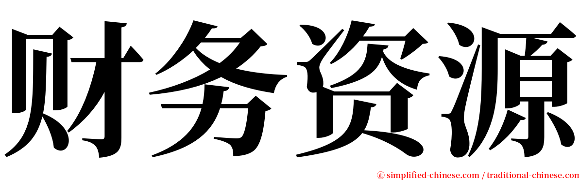 财务资源 serif font