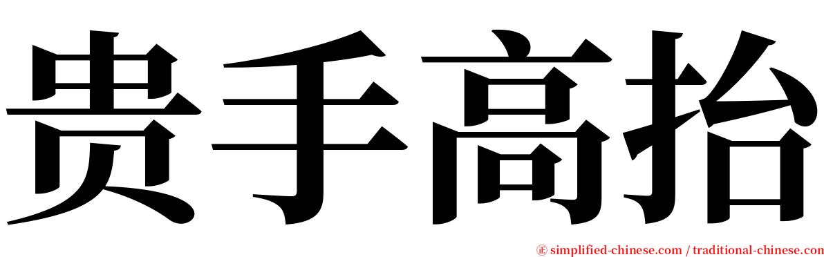 贵手高抬 serif font