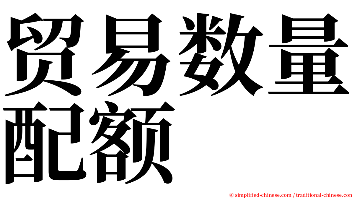 贸易数量配额 serif font