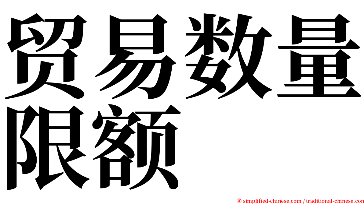 贸易数量限额 serif font