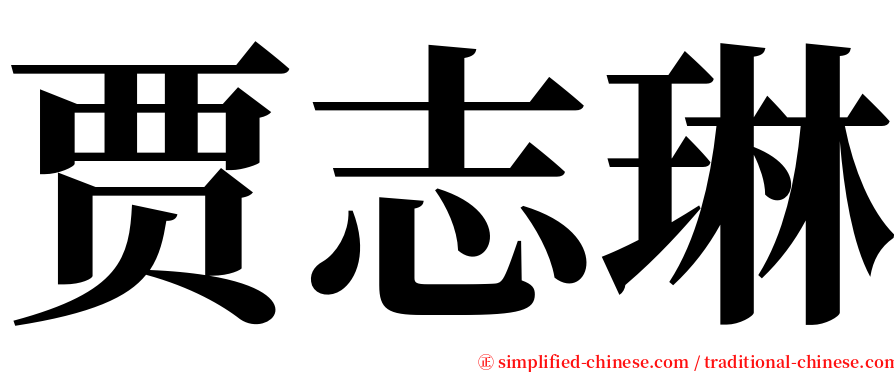 贾志琳 serif font
