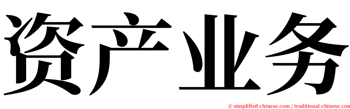 资产业务 serif font