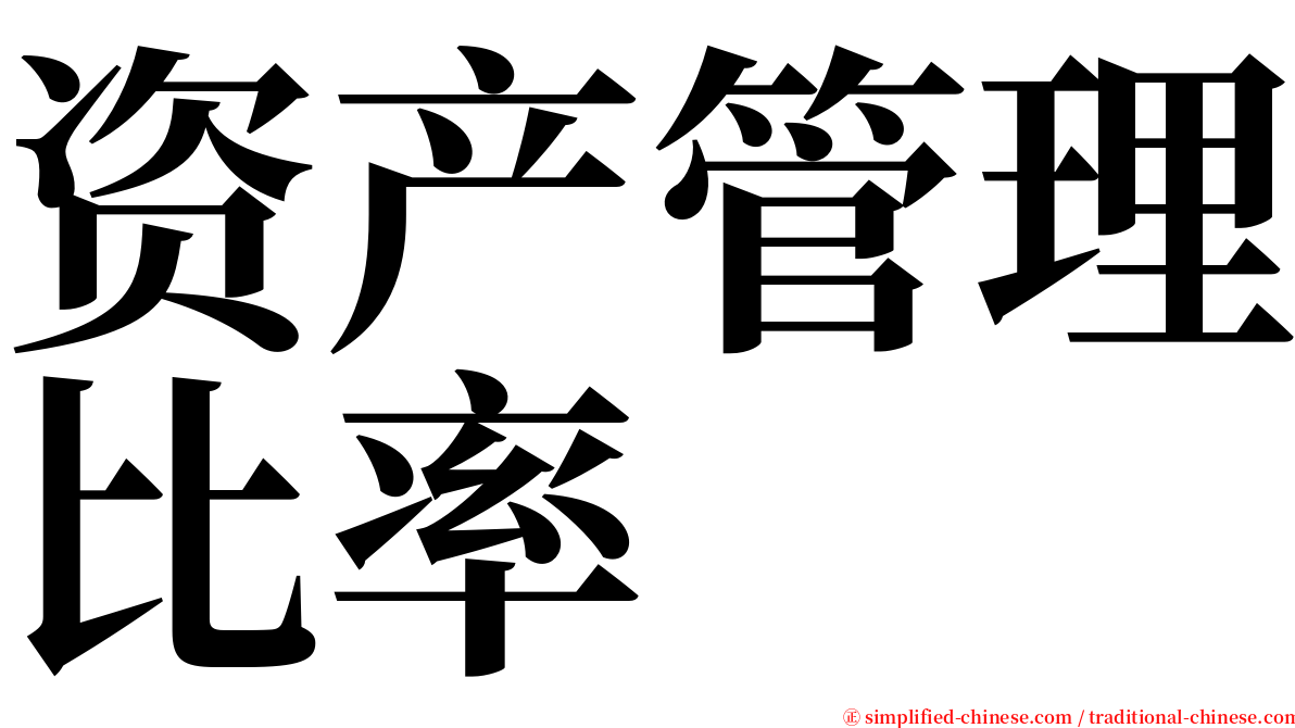 资产管理比率 serif font