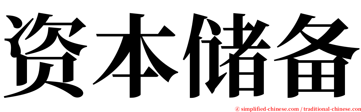 资本储备 serif font