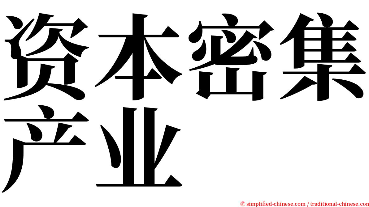 资本密集产业 serif font