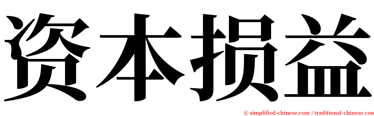 资本损益 serif font