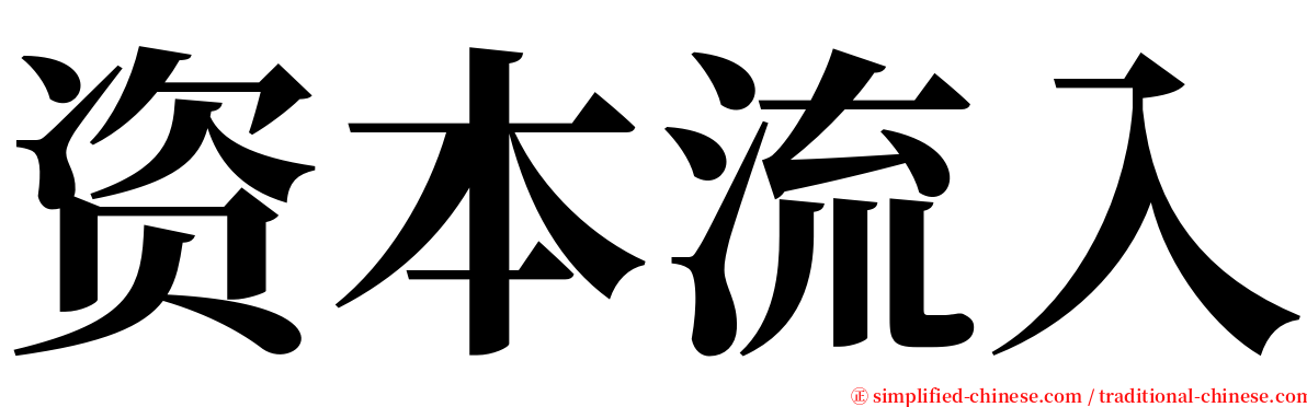 资本流入 serif font