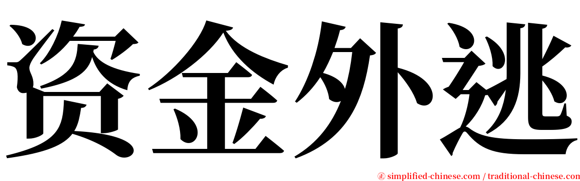 资金外逃 serif font