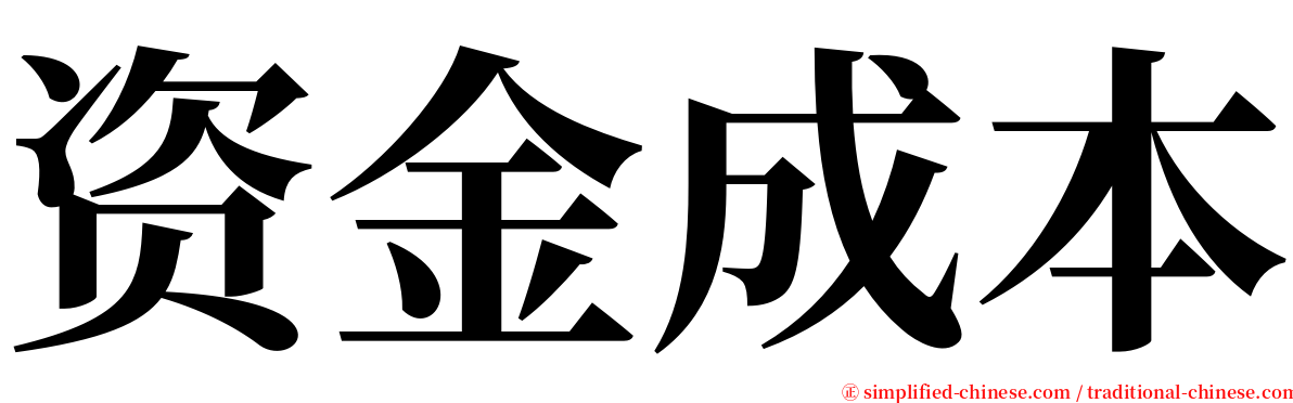 资金成本 serif font