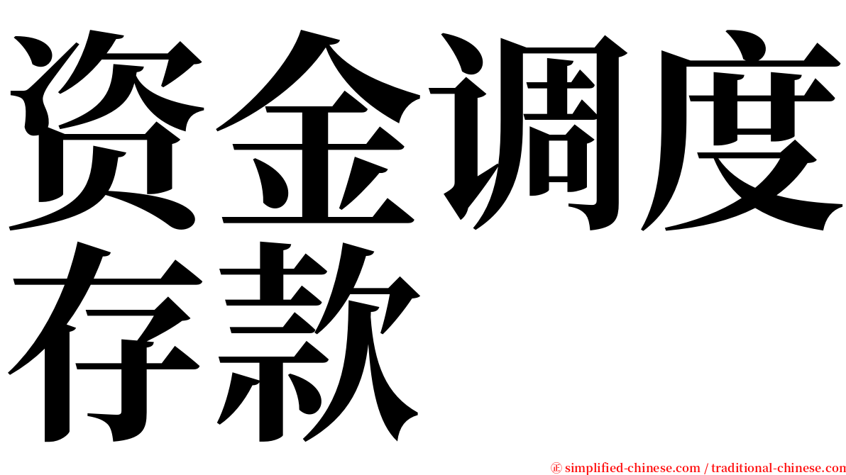 资金调度存款 serif font