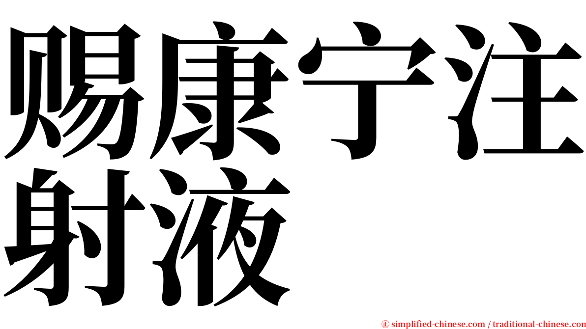 赐康宁注射液 serif font