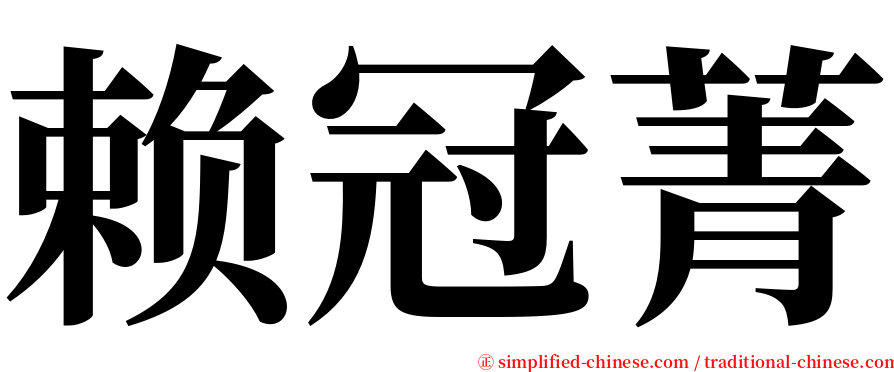 赖冠菁 serif font