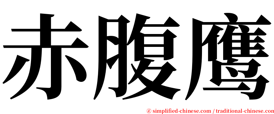 赤腹鹰 serif font