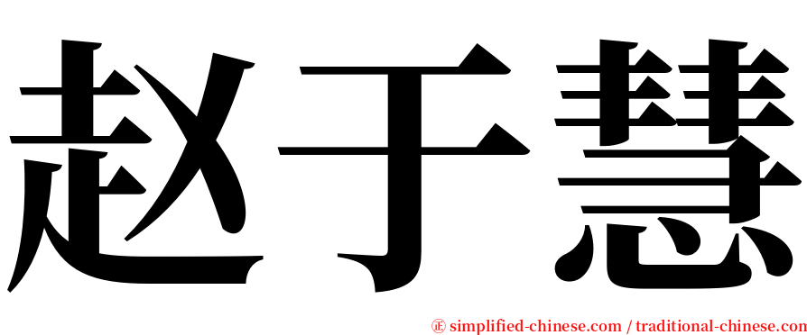 赵于慧 serif font