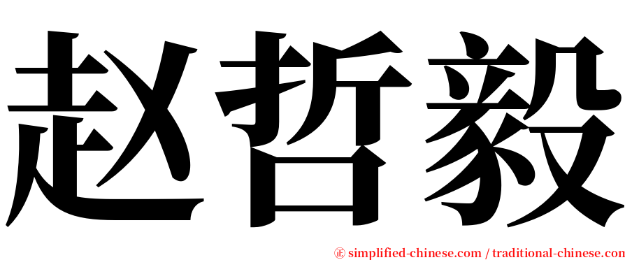 赵哲毅 serif font