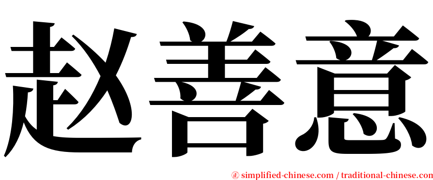 赵善意 serif font