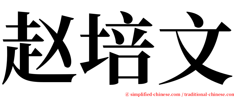 赵培文 serif font