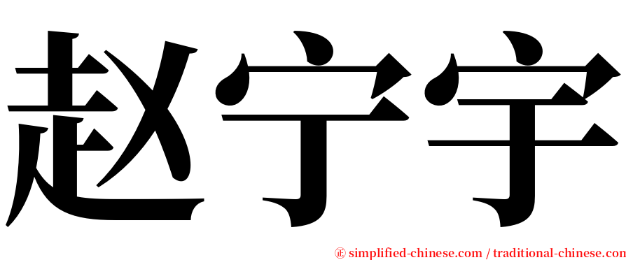 赵宁宇 serif font